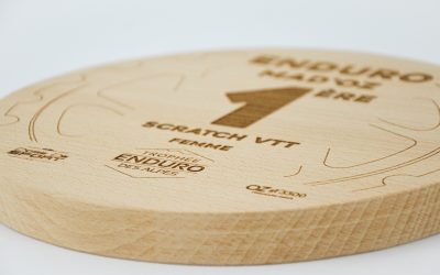 Trophée en bois personnalisé Enduro Mad’Oz