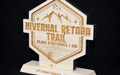 Trophée en bois Hivernal Retord Trail